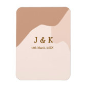 Beige boho curvy orange Brautdatum Magnet (Vertikal)