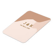 Beige boho curvy orange Brautdatum Magnet (Linke Seite)