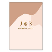 Beige boho curvy orange Brautdatum Tischnummer (Rückseite)