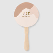 Beige boho curvy orange wedding name date fächer (Rückseite)