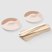 Beige boho curvy orange wedding name date fächer (Non-assembled)