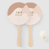 Beige boho curvy orange wedding name date fächer (Vorne und Hinten)