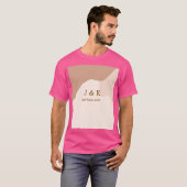 Beige boho curvy orange wedding name date T-Shirt (Vorne ganz)