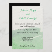 Beige Boho Elegante Grüne Hochzeit im Wasser Einladung (Vorne/Hinten)