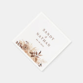 Beige Boho Floral Wedding Napkin Serviette (Ecke)