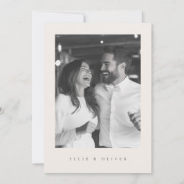 Beige Boho Foto Moderne Hochzeit Einladung