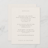 Beige Boho Foto Wedding Modern Begleitkarte (Vorne/Hinten)
