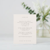 Beige Boho Foto Wedding Modern Begleitkarte (Stehend Vorderseite)