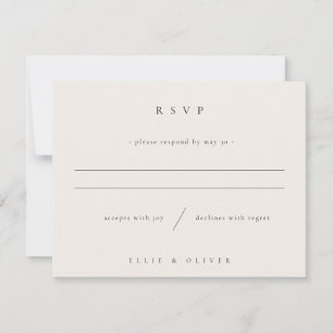 Beige Boho Foto Wedding Modern RSVP Karte