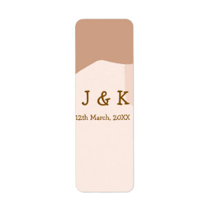 Beige Boho kurvige orange Hochzeit Name Datum