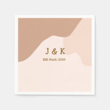 Beige Boho kurvige orange Hochzeit Name Datum