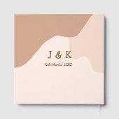Beige Boho kurviges orange Hochzeit Name Datum Gästebuch (Rückseite)