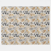 Beige Boho neutrales botanisches Muster mit cremef Fleecedecke (Vorderseite (Horizontal))