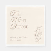 Beige Boho Night Before Probe Dinner Hochzeit Serviette (Vorderseite)