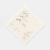 Beige Boho Night Before Probe Dinner Hochzeit Serviette (Ecke)