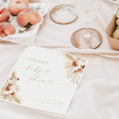 Beige Boho Pampas Grass Baby Dusche Serviette