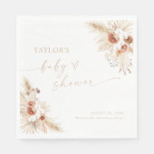 Beige Boho Pampas Grass Baby Dusche Serviette (Vorderseite)