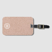 Beige & Boho Terracotta Brown Dots Monogramm Gepäckanhänger (Vorderseite (Horizontal))