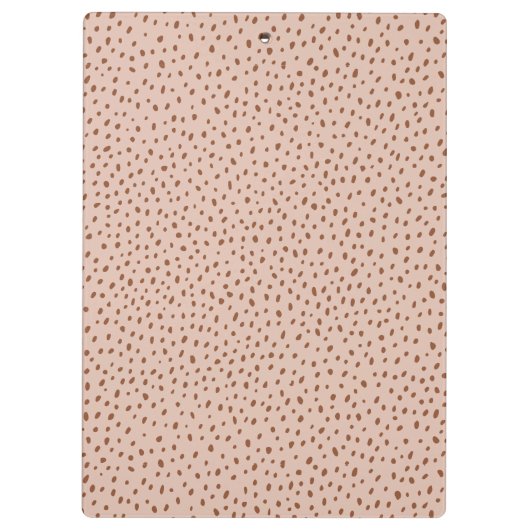 Beige & Boho Terracotta Brown Dots Monogramm Klemmbrett (Rückseite)