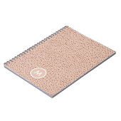 Beige & Boho Terracotta Brown Dots Monogramm Notizblock (Linke Seite)