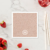 Beige & Boho Terracotta Brown Dots Monogramm Serviette (Beispiel)