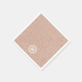 Beige & Boho Terracotta Brown Dots Monogramm Serviette (Ecke)