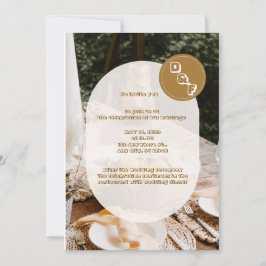Beige Boho Wedding Brunch Einladung
