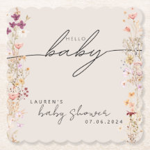 Beige Boho Wildblume Babydusche Tischdekoration