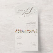 Beige Boho Wildblume Einfaches Lässiges Siegel und All In One Einladung (Innen Boden)