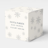 Beige Boho Winter Snowflake Babydusche Geschenkschachtel (Vorderseite)