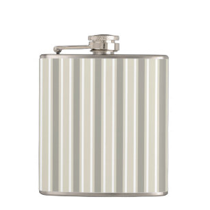 Beige Bonbonstreifen Flachmann