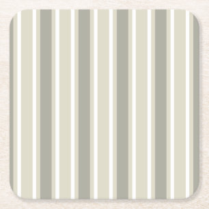 Beige Bonbonstreifen Rechteckiger Pappuntersetzer