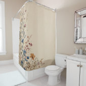 Beige Border Rustic Boho Wildblume Dusche Curtai Duschvorhang (Beispiel)