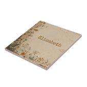 Beige Border Rustic Boho Wildblume Fliese (Seite)