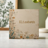 Beige Border Rustic Boho Wildblume Fliese
