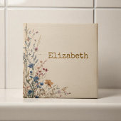 Beige Border Rustic Boho Wildblume Fliese