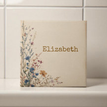 Beige Border Rustic Boho Wildblume