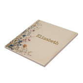 Beige Border Rustic Boho Wildblume Fliese (Seite)