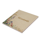 Beige Border Rustic Boho Wildblume Fliese (Seite)