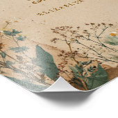 Beige Border Rustic Boho Wildblume GuestBook Sign Fotodruck (Ecke)