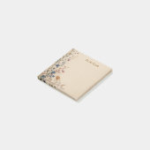 Beige Border Rustic Boho Wildblume Post-it Klebezettel (angewinkelt)
