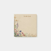 Beige Border Rustic Boho Wildblume Post-it Klebezettel (Vorderseite)