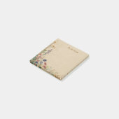 Beige Border Rustic Boho Wildblume Post-it Klebezettel (angewinkelt)