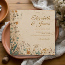 Beige Border Rustic Boho Wildblume Wedding