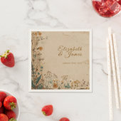 Beige Border Rustic Boho Wildblume Wedding Serviette (Beispiel)