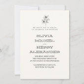 BEIGE BOTANIC CLASSY INVITATION EINLADUNG (Vorderseite)