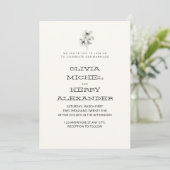 BEIGE BOTANIC CLASSY INVITATION EINLADUNG (Stehend Vorderseite)