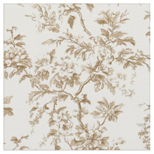 Beige botanisches Zweigmuster Stoff