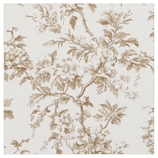 Beige botanisches Zweigmuster Stoff (Nahaufnahme)