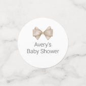 Beige Bow Baby Dusche Konfetti (Klein Vorderseite)